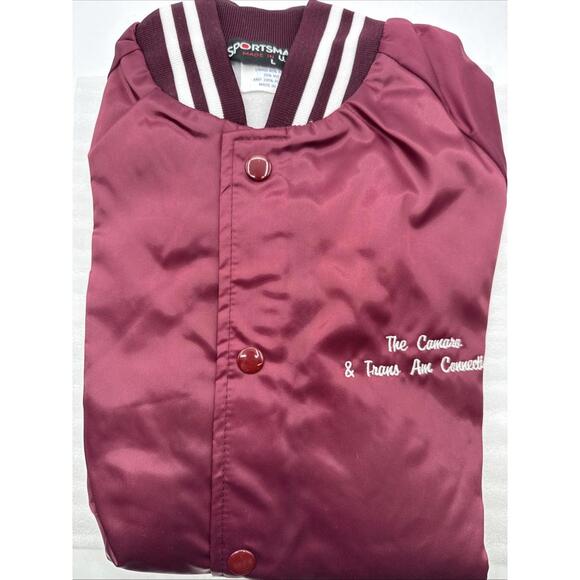 Vintage Sportsmaster Satin Maroon Jacket NEW The Camaro & Trans Am Connection LG